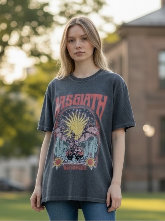 Fourth Wing Tops - Fourth Wing Graphic Short Sleeve Tee Charcoal Great Condition Unisex Large
